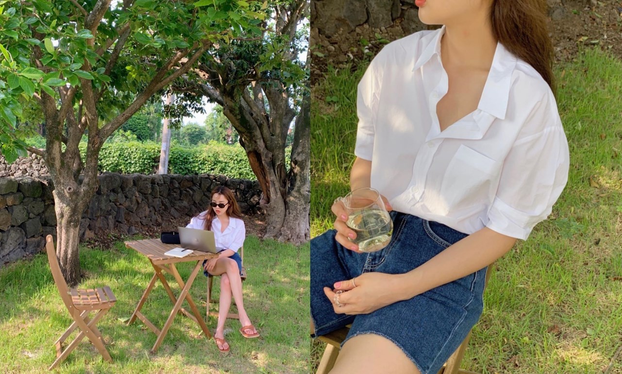 跟韩国ins时尚博主MaybeBaby过渡夏秋日常穿搭 慵懒舒适自在