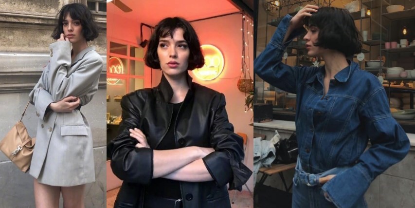 精致的五官,日常穿搭复古慵懒,又飒又俏皮